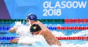 3 August 2018; Darragh Greene of Ireland competing in the Mens 100m Breaststroke semi-final one during day two of the 2018 European Championships at Tollcross International Swimming Centre in Glasgow, Scotland. Photo by David Fitzgerald/Sportsfile