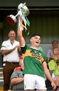 4 August 2018; Kerry captain Jason Diggins lifts the cup after the Bord Gáis Energy GAA Hurling All-Ireland U21 B Championship Final match between Kerry and Derry at Nowlan Park in Kilkenny. Photo by Matt Browne/Sportsfile