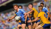 5 August 2018; Conor McHugh of Dublin in action against Roscommon players, left to right, David Murray, John McManus, and Darra Petitt during the GAA Football All-Ireland Senior Championship Quarter-Final Group 2 Phase 3 match between Dublin and Roscommon at Croke Park in Dublin. Photo by Daire Brennan/Sportsfile