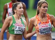 10 August 2018; Phil Healy of Ireland, left, and Dafne Schippers of Netherlands after competing in the Women's 200m Semi-Final during Day 4 of the 2018 European Athletics Championships at The Olympic Stadium in Berlin, Germany. Photo by Sam Barnes/Sportsfile