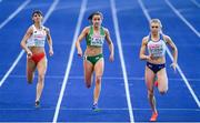 10 August 2018; Phil Healy, centre, of Ireland, Anna Kielbasinska, left, of Poland and Beth Dobbin of Great Britain competing in the Women's 200m Semi-Final during Day 4 of the 2018 European Athletics Championships at The Olympic Stadium in Berlin, Germany. Photo by Sam Barnes/Sportsfile