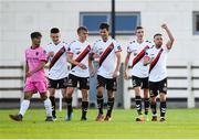 10 August 2018; Keith Ward right, celebrates with Bohemians team-mates after scoring his side's fourth goal during the Irish Daily Mail FAI Cup First Round match between Wexford and Bohemians at Ferrycarrig Park, in Wexford. Photo by Tom Beary/Sportsfile