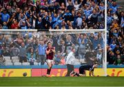 11 August 2018; Eamonn Brannigan of Galway reacts after seeing his penalty saved by Stephen Cluxton of Dublin during the GAA Football All-Ireland Senior Championship semi-final match between Dublin and Galway at Croke Park in Dublin. Photo by Seb Daly/Sportsfile