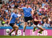 11 August 2018; Damien Comer of Galway in action against Philly McMahon and Jack McCaffrey, left, of Dublin during the GAA Football All-Ireland Senior Championship semi-final match between Dublin and Galway at Croke Park in Dublin. Photo by Stephen McCarthy/Sportsfile