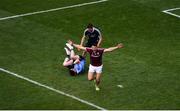 11 August 2018; Damien Comer of Galway celebrates after scoring his side's first goal during the GAA Football All-Ireland Senior Championship semi-final match between Dublin and Galway at Croke Park in Dublin. Photo by Daire Brennan/Sportsfile