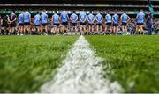 11 August 2018; Dublin players prior to the GAA Football All-Ireland Senior Championship semi-final match between Dublin and Galway at Croke Park in Dublin. Photo by Stephen McCarthy/Sportsfile