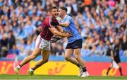 11 August 2018; Damien Comer of Galway, left, and Philly McMahon of Dublin during the GAA Football All-Ireland Senior Championship semi-final match between Dublin and Galway at Croke Park in Dublin.  Photo by Brendan Moran/Sportsfile