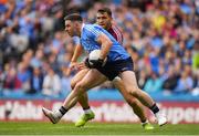 11 August 2018; Philly McMahon of Dublin in action against Damien Comer of Galway during the GAA Football All-Ireland Senior Championship semi-final match between Dublin and Galway at Croke Park in Dublin.  Photo by Brendan Moran/Sportsfile