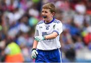 12 August 2018; Jamie Moynihan, Knockanes NS, Cill Áirne, Co Kerry, representing Monaghan, during the INTO Cumann na mBunscol GAA Respect Exhibition Go Games at the GAA Football All-Ireland Senior Championship Semi Final match between Monaghan and Tyrone at Croke Park in Dublin.  Photo by Piaras Ó Mídheach/Sportsfile