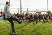 15 August 2018; Former Republic of Ireland International Stephen Kelly interacts with young players during the FAI Festival of Football Club Visit at Lakewood Athletic FC in Ovens, Co. Cork. Photo by Eóin Noonan/Sportsfile