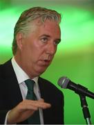 15 August 2018; John Delaney, CEO, Football Association of Ireland, speaking during the UEFA Pro Licence Graduation at the Rochestown Park Hotel in Rochestown Rd, Douglas, Co. Cork Photo by Eóin Noonan/Sportsfile