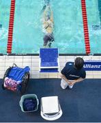 18 August 2018; Arianna Talamona of Italy prior to competing in the heats of the Women's 50m Butterfly S6 event during day six of the World Para Swimming Allianz European Championships at the Sport Ireland National Aquatic Centre in Blanchardstown, Dublin. Photo by David Fitzgerald/Sportsfile