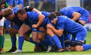 17 August 2018; Bryan Byrne, James Tracy and Josh Murphy of Leinster during the Bank of Ireland Pre-season Friendly match between Leinster and Newcastle Falcons at Energia Park in Dublin. Photo by Ramsey Cardy/Sportsfile