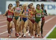 30 August 2003; Sonia O'Sullivan of Ireland, second from left, competing alongside, from left, Emilie Mondor of Canada, Gabriela Szabo of Romania, Marta Dominguez of Spain, and Zhor El Kamch of Morocco in the Women's 500m Final during the eight day's competition at the 9th IAAF World Championships in Athletics at the Stade de France in Paris, France. Photo by Brendan Moran/Sportsfile