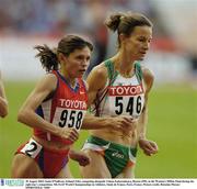 30 August 2003; Sonia O'Sullivan of Ireland, right, competing alongside Yelena Zadorozhnaya of Russia in the Women's 5000m Final during the eight day's competition at the 9th IAAF World Championships in Athletics at the Stade de France in Paris, France. Photo by Brendan Moran/Sportsfile