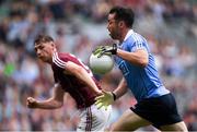 11 August 2018; Michael Darragh Macauley of Dublin in action against Thomas Flynn of Galway during the GAA Football All-Ireland Senior Championship semi-final match between Dublin and Galway at Croke Park in Dublin.  Photo by Piaras Ó Mídheach/Sportsfile