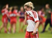 26 August 2018; Aoife McGough of Derry dejected after the TG4 All-Ireland Junior Championship Semi Final match between Derry and Louth at Aghaloo O'Neills in Aughnacloy, Co. Tyrone. Photo by Oliver McVeigh/Sportsfile