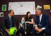 28 August 2018; Republic of Ireland manager Martin O'Neill and John Delaney, CEO, Football Association of Ireland, meet two-year-old Harry O'Brien and his mother Maria, from Sallins, Co Kildare, during a visit to the Jack & Jill Children’s Foundation at Johnstown Manor in Naas, Co Kildare. Republic of Ireland manager Martin O’Neill and John Delaney, CEO, Football Association of Ireland, dropped in to meet Jack & Jill families and nurses. From their headquarters, Jack & Jill provides a nationwide home nursing care and respite service to 355 children with severe to profound neurodevelopmental delay currently under their wing. The charity also provides end of life care to children under 5 years of age going home to die. Martin and John had a chat with some of the children and their families as the charity gets ready for Jack & Jill Week running from 7th to 13th October. See www.jackandjill.ie. Photo by Stephen McCarthy/Sportsfile