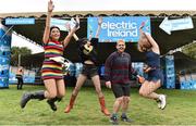 31 August 2018; Festival goers, from left, Niamh Hayes, Iona Tanner, Joshua Egan, Aoife Claffey, from Waterford at the Electric Ireland Throwback Stage during day one of Electric Picnic 2018 at Stradbally in Laois. Over 50,000 will descend on Electric Picnic this weekend. This year, Electric Ireland’s Throwback Stage holds a weekend of throwback fun in store, including headliners B*witched, The Voice of M People: Heather Small and Johnny Logan. One of the most popular stages at the festival, Electric Ireland’s Throwback Stage has played host to pop legends 5ive, S Club Party, Ace of Base, Bonnie Tyler, 2 Unlimited, The Vengaboys and Bananarama – to name a few. Share in the nostalgia of the Electric Ireland Throwback Stage, visit:?   ?www.twitter.com/ElectricIreland?|??www.facebook.com/ElectricIreland?| ?www.instagram.com/ElectricIreland | #ThrowbackStage Photo by Sam Barnes/Sportsfile