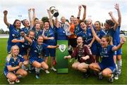 2 September 2018; Susan McCarthy of Wilton United lifts the cup with teammates after the FAI Women’s Intermediate Cup Final match between Whitehall Rangers and Wilton United at Home Farm in Whitehall, Dublin. Photo by Harry Murphy/Sportsfile