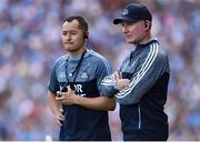 2 September 2018; Dublin Manager Jim Gavin, right, and his assistant Jason Sherlock during the GAA Football All-Ireland Senior Championship Final match between Dublin and Tyrone at Croke Park in Dublin. Photo by Oliver McVeigh/Sportsfile