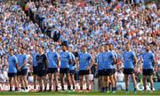 2 September 2018; The Dublin team stand for the National Anthem before the GAA Football All-Ireland Senior Championship Final match between Dublin and Tyrone at Croke Park in Dublin. Photo by Oliver McVeigh/Sportsfile