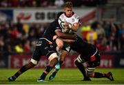 7 September 2018; Craig Gilroy of Ulster is tackled by Bill Mata and Luke Hamilton of Edinburgh during the Guinness PRO14 Round 2 match between Ulster and Edinburgh Rugby at the Kingspan Stadium in Belfast. Photo by Oliver McVeigh/Sportsfile