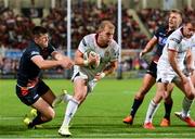 7 September 2018; Will Addison of Ulster goes over to score his side's first try during the Guinness PRO14 Round 2 match between Ulster and Edinburgh Rugby at the Kingspan Stadium in Belfast. Photo by Oliver McVeigh/Sportsfile