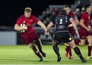 7 September 2018; Stephen Archer of Munster in action against Fraser Brown of Glasgow Warriors during the Guinness PRO14 Round 2 match between Glasgow Warriors and Munster at Scotstoun Stadium in Glasgow, Scotland. Photo by Kenny Smith/Sportsfile