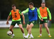 8 September 2018; Seamus Coleman with Ciaran Clark, left, and Aiden O'Brien, right, during a Republic of Ireland training session at Dragon Park in Newport, Wales. Photo by Stephen McCarthy/Sportsfile