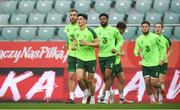 10 September 2018; Players, from left, Richard Keogh, Callum O'Dowda, Cyrus Christie, John Egan, Matt Doherty and Ronan Curtis during a Republic of Ireland training session at Municipal Stadium in Wroclaw, Poland. Photo by Stephen McCarthy/Sportsfile