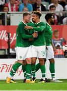 11 September 2018; Aiden O'Brien, left, of Republic of Ireland is congratulated by team-mates, including Callum Robinson, after scoring his side's first goal during the International Friendly match between Poland and Republic of Ireland at the Municipal Stadium in Wroclaw, Poland. Photo by Stephen McCarthy/Sportsfile