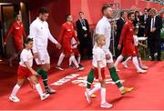 11 September 2018; Aiden O'Brien, right, and Kevin Long of Republic of Ireland prior to the International Friendly match between Poland and Republic of Ireland at the Municipal Stadium in Wroclaw, Poland. Photo by Stephen McCarthy/Sportsfile