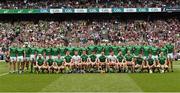 19 August 2018; The Limerick squad before the GAA Hurling All-Ireland Senior Championship Final match between Galway and Limerick at Croke Park in Dublin. Back row; left to right, Kevin Downes, Mike Casey, Aaron Gillane, Séamus Flanagan, Pat Ryan, Colin Ryan, William O'Meara, Barry Nash, Tom Condon, Tom Morrissey, Darragh O'Donovan, William O'Donoghue, Diarmaid Byrnes, Kyle Hayes, Dan Morrissey, Richie McCarthy, David Dempsey, Paddy O'Loughlin, Barry O'Connell, Andrew La Touche Cosgrave, Paul Browne, Gearóid Hegarty, front row; left to right, Cian Lynch, Barry Murphy, Oisín O'Reilly, Peter Casey, Barry Hennessy, David Reidy, Declan Hannon, Richie English, Nickie Quaid, Graeme Mulcahy, Shane Dowling, Seán Finn, Lorcan Lyons, Séamus Hickey. Photo by Piaras Ó Mídheach/Sportsfile