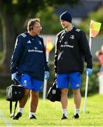 7 September 2018; Leinster team doctor Prof John Ryan and Leinster rehabilitation physiotherapist Fearghal Kerin during the Celtic Cup Round 1 match between Ulster A and Leinster A at Malone RFC in Belfast. Photo by Ramsey Cardy/Sportsfile