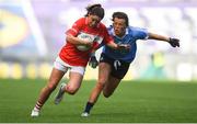 16 September 2018; Eimear Scally of Cork in action against Leah Caffrey of Dublin during the TG4 All-Ireland Ladies Football Senior Championship Final match between Cork and Dublin at Croke Park, Dublin. Photo by David Fitzgerald/Sportsfile