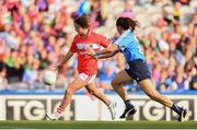 16 September 2018; Eimear Scally of Cork in action against Siobhán McGrath of Dublin during the TG4 All-Ireland Ladies Football Senior Championship Final match between Cork and Dublin at Croke Park, Dublin. Photo by Sam Barnes/Sportsfile