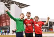25 September 2018; Supporters, from left, Sean Galligan, Finn Napier and Aaron Cagney, all age 11, from Clonmel, Co Tipperary, prior to to the Liam Miller Memorial match between Manchester United Legends and Republic of Ireland & Celtic Legends at Páirc Uí Chaoimh in Cork. Photo by David Fitzgerald/Sportsfile