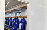 29 September 2018; Jerseys hang in the Leinster dressing room prior to the Guinness PRO14 Round 5 match between Connacht and Leinster at The Sportsground in Galway. Photo by Brendan Moran/Sportsfile