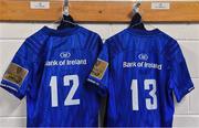 29 September 2018; The jerseys of Joe Tomane, left, and Garry Ringrose of Leinster hang in the Leinster dressing room prior to the Guinness PRO14 Round 5 match between Connacht and Leinster at The Sportsground in Galway. Photo by Brendan Moran/Sportsfile