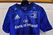 29 September 2018; A jersey hangs in the Leinster dressing room prior to the Guinness PRO14 Round 5 match between Connacht and Leinster at The Sportsground in Galway. Photo by Brendan Moran/Sportsfile