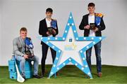 29 September 2018;  James Devaney of Borris-Ileigh, Tipperary, Seán Phelan of Nenagh Eire OG, Tipperary, and Conor Whelan of CJ Kickhams, Tipperary with their Minor Hurling Team of the Year Awards at the 2018 Electric Ireland Minor Star Awards. The Hurling and Football Team of the Year was selected by an expert panel of GAA legends including Ollie Canning, Sean Cavanagh, Michael Fennelly and Daniel Goulding. Sponsors of the GAA Minor Championships, Electric Ireland today recognised the talent and dedication of 15 Minor football players, and 15 Minor hurling players at the second annual Electric Ireland Minor Star Awards at Croke Park. #GAAThisIsMajor Photo by Sam Barnes/Sportsfile