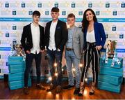 29 September 2018; Tipperary hurlers, from left, Seán Phelan of Nenagh Eire OG, Conor Whelan of CJ Kickhams, and James Devaney of Borris-Ileigh, with Lauren Guilfoyle on their arrival at the 2018 Electric Ireland Minor Star Awards. The Hurling/Football Team of the Year was selected by an expert panel of GAA legends including Ollie Canning, Sean Cavanagh, Michael Fennelly and Daniel Goulding. Sponsors of the GAA Minor Championships, Electric Ireland today recognised the talent and dedication of 15 Minor football players, and 15 Minor hurling players at the second annual Electric Ireland Minor Star Awards at Croke Park. #GAAThisIsMajor Photo by Stephen McCarthy/Sportsfile