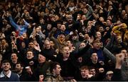 30 September 2018; Bohemians supporters celebrate their goal during the Irish Daily Mail FAI Cup Semi-Final match between Bohemians and Cork City at Dalymount Park in Dublin. Photo by Stephen McCarthy/Sportsfile