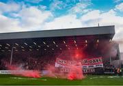 30 September 2018; Bohemians supporters prior to the Irish Daily Mail FAI Cup Semi-Final match between Bohemians and Cork City at Dalymount Park in Dublin. Photo by Stephen McCarthy/Sportsfile