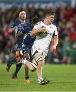 5 October 2018; Nick Timoney of Ulster races clear to score a late try during the Guinness PRO14 Round 6 match between Ulster and Connacht at Kingspan Stadium, in Belfast. Photo by John Dickson/Sportsfile