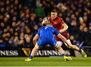 6 October 2018; Andrew Conway of Munster in action against Dan Leavy of Leinster during the Guinness PRO14 Round 6 match between Leinster and Munster at the Aviva Stadium in Dublin. Photo by Seb Daly/Sportsfile