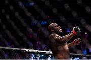 6 October 2018; Derrick Lewis celebrates defeating Alexander Volkov in their UFC heavyweight fight during UFC 229 at T-Mobile Arena in Las Vegas, Nevada, USA. Photo by Stephen McCarthy/Sportsfile