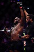 6 October 2018; Derrick Lewis celebrates defeating Alexander Volkov in their UFC heavyweight fight during UFC 229 at T-Mobile Arena in Las Vegas, Nevada, USA. Photo by Stephen McCarthy/Sportsfile