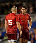 6 October 2018; Joey Carbery, right, and Andrew Conway of Munster during the Guinness PRO14 Round 6 match between Leinster and Munster at the Aviva Stadium in Dublin. Photo by Seb Daly/Sportsfile